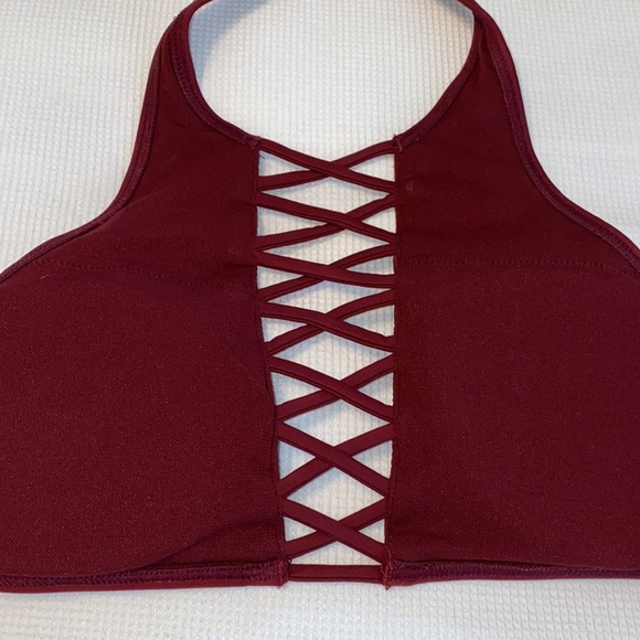 Hollister Bikini Top Cross Cross Halter Black Burgundy Size XS Bundle - Picture 6 of 10